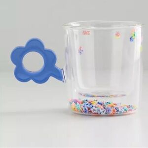 Urban outfitters Confetti Flower Juice Glass, NEW!
